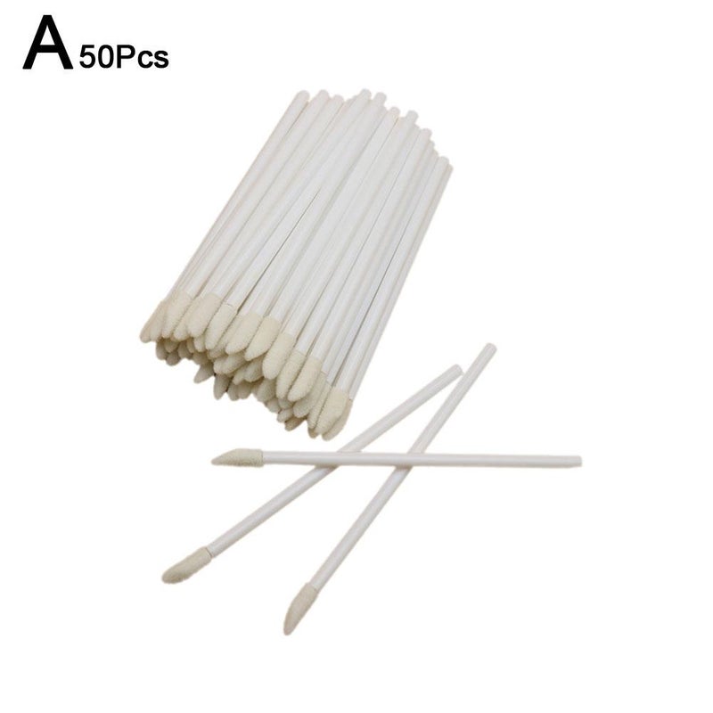 50pcs Disposable Hollow Mini Lip Brush Stick, Portable Transparent Lipstick/Lip Gloss Stick, Hollow Lip Brush